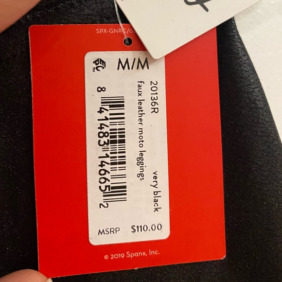 Spanx faux leather Moto leggings, size medium - Picture 6 of 8